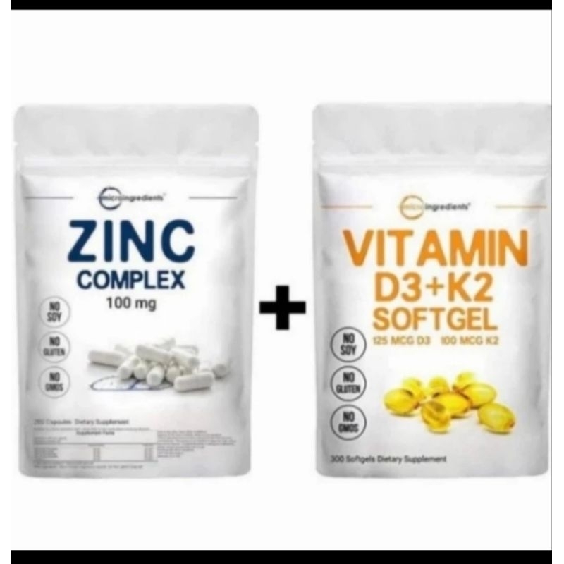 Paket Vitamin D3+K2 + Zinc complex