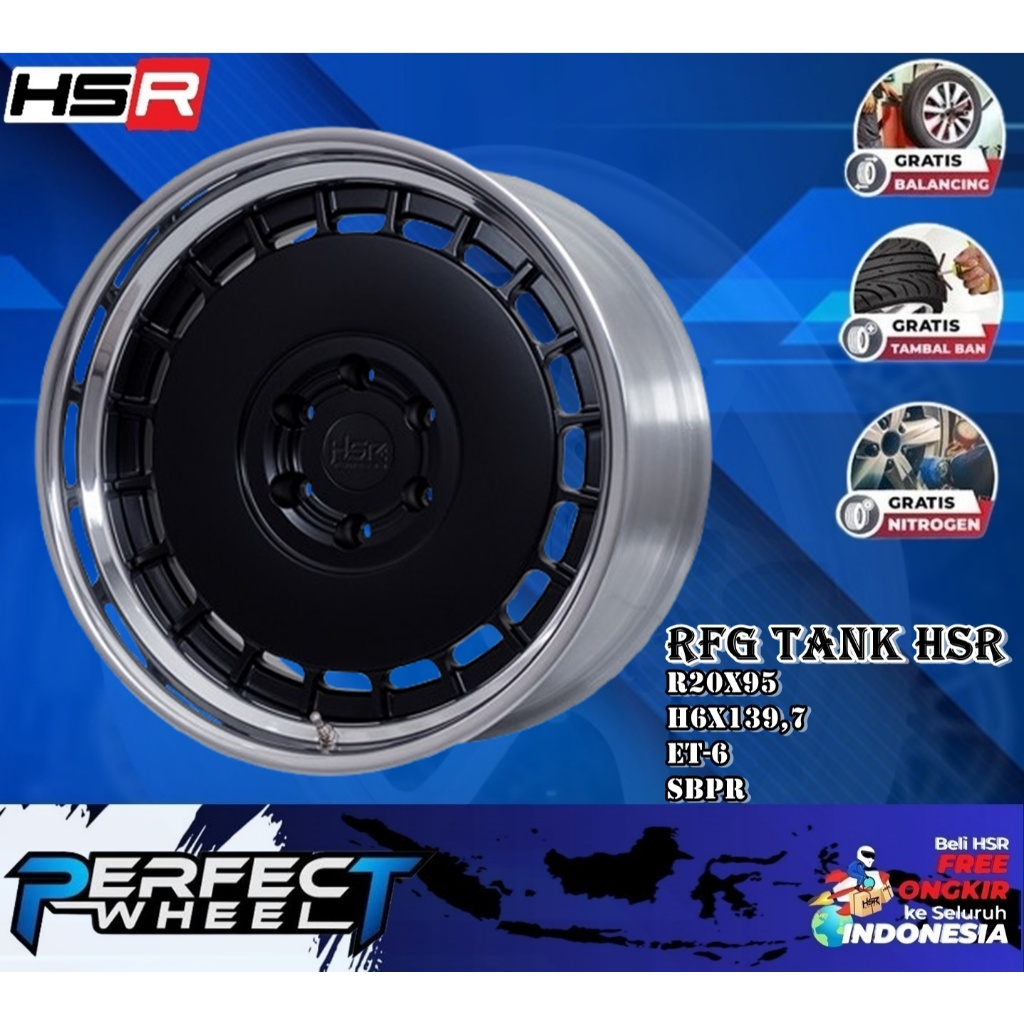 Velg RFG Tank Ring 20 Lebar 9,5 Pcd 6X139,7 Velg Mobil Pajero Fortuner Ford Ranger Dan Lainnya