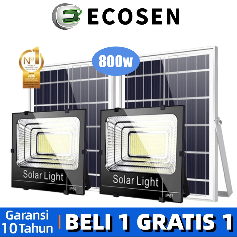 Garansi 10 tahun Lampu tenaga surya outdoor lampu sorot emergency led Super terang 1000 Watt Dengan