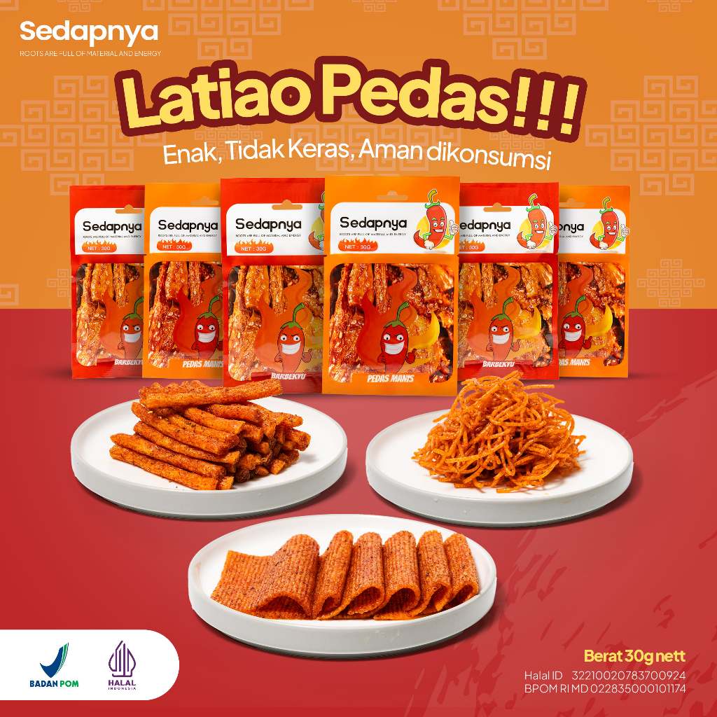 

【HALAL】30g PAKET 10 PCS Sedapnya Makanan Ringan BBQ Snack Cemilan Pedas