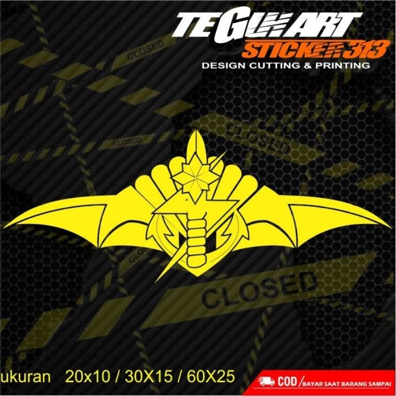 STICKER CUTTING BREVET DENJAKA TNI AL