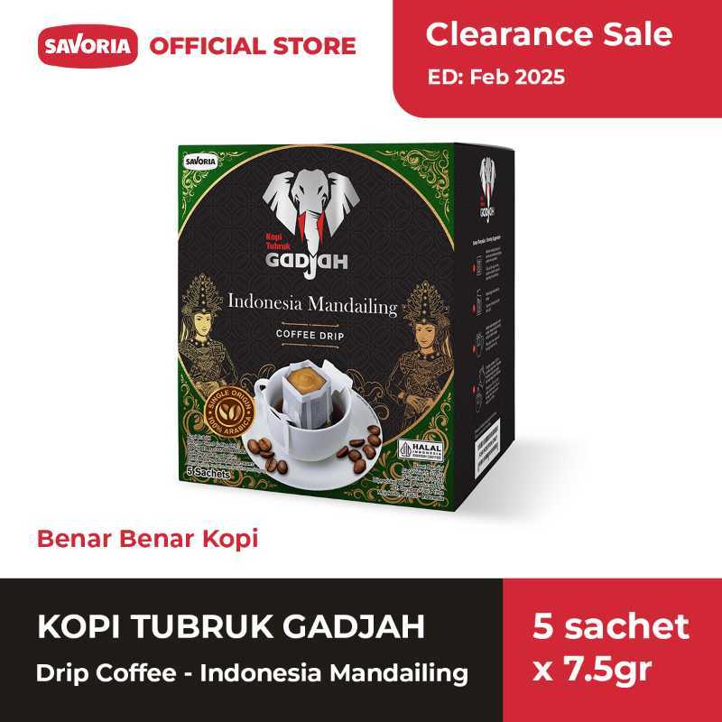 

[NED] Kopi Tubruk Gadjah Drip Indonesia Mandailing Box - isi 5 Sachet x 7.5g