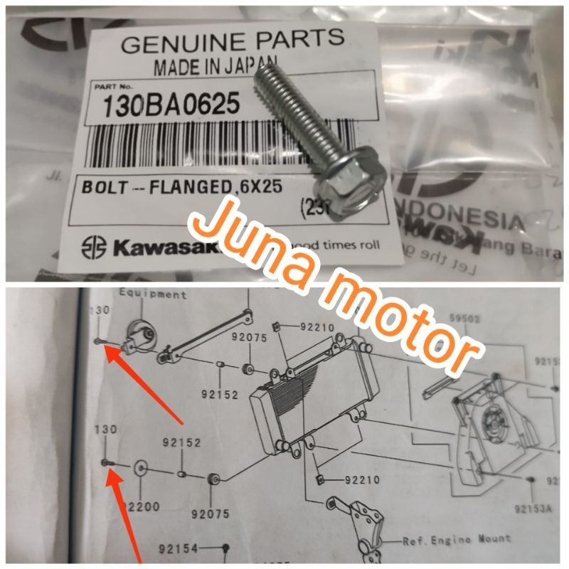 baut dudukan radiator Ninja 250fi old Ninja 250 fi old original