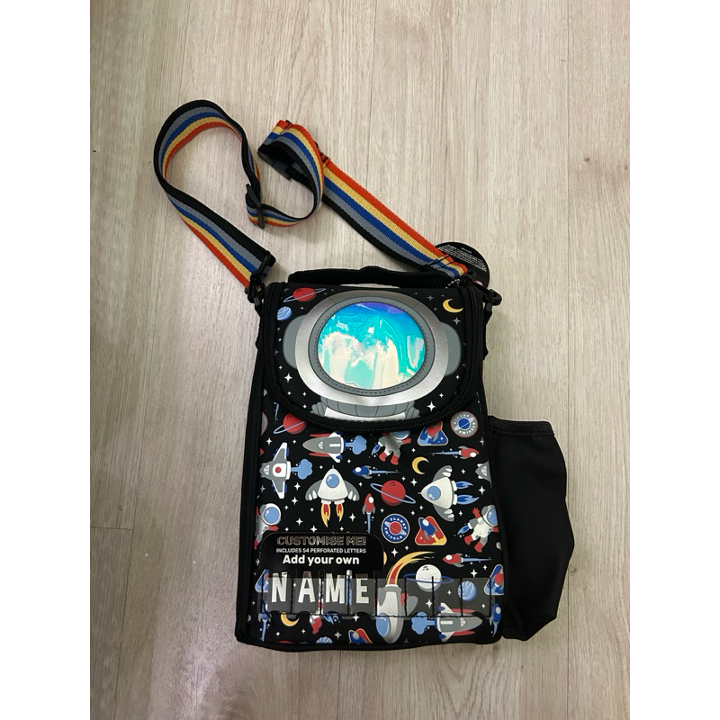 Smiggle Let’s Play Junior Id Lunch Box with Strap Black Tas Makan Smiggle 100% Original