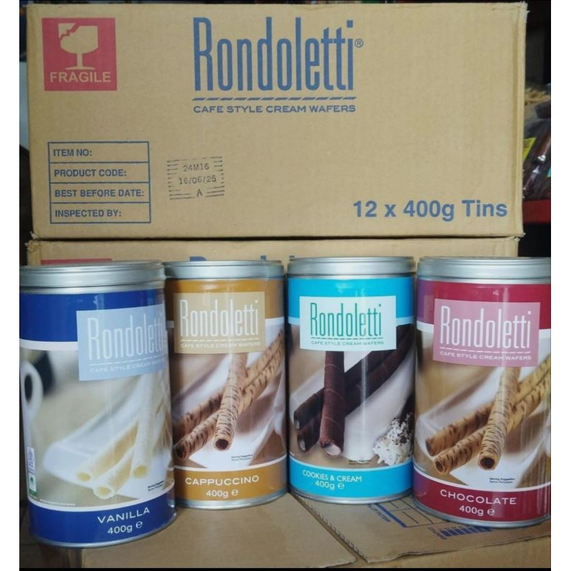 

Rondoletti Wafer Roll Astor 400gr 1 Dus isi 12 kaleng