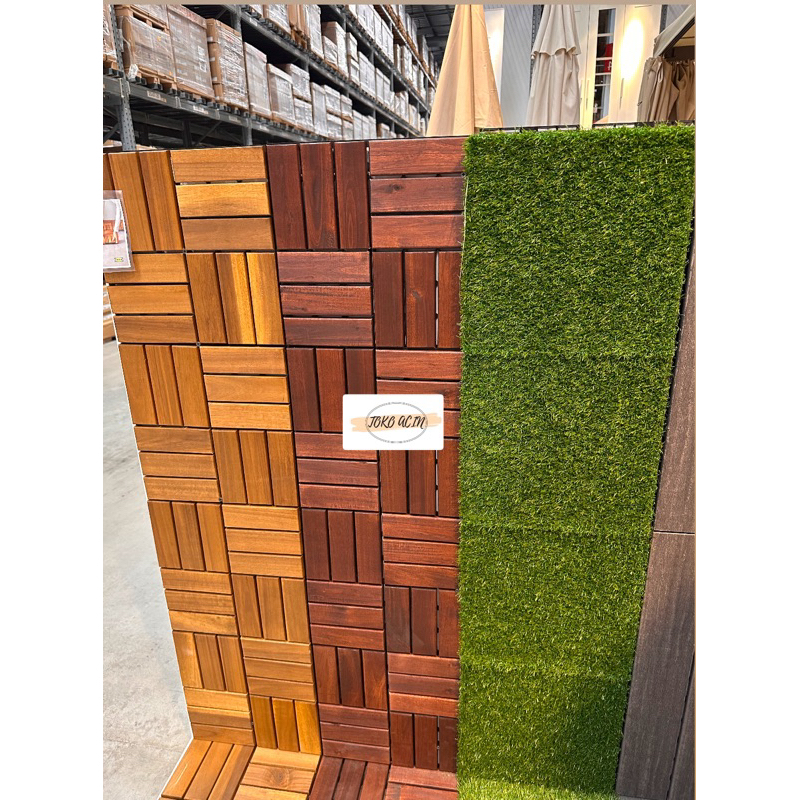 RUNNEN Dek lantai, luar ruang uk 0.81 m² isi 9 pcs aneka warna