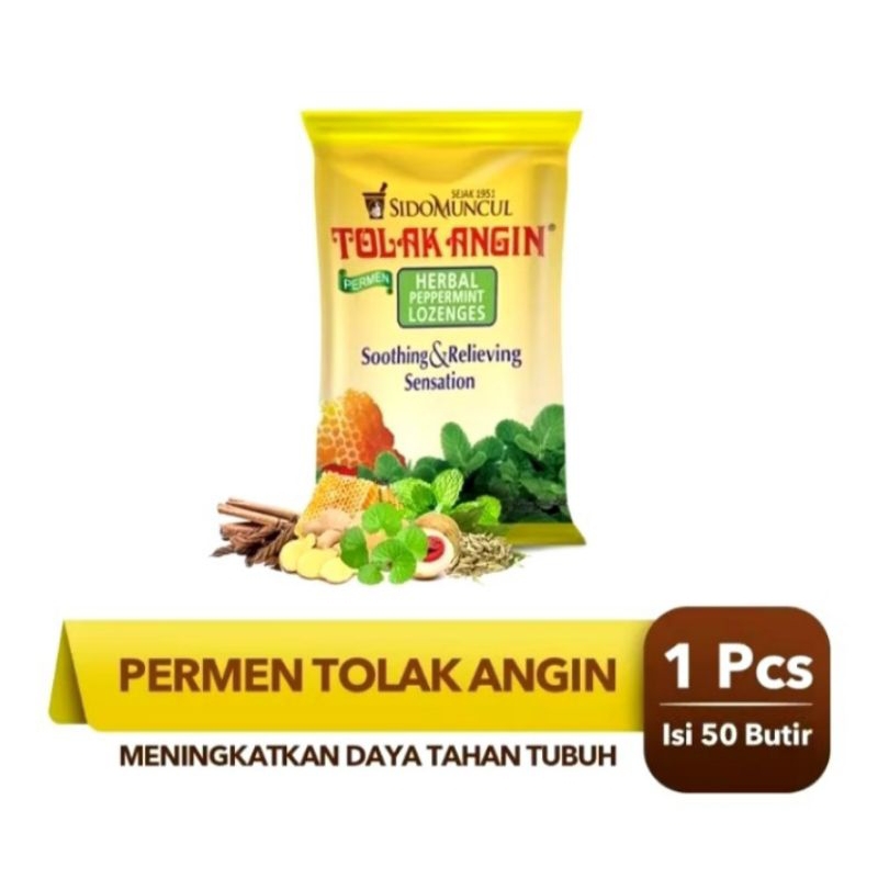 

PERMEN TOLAK ANGIN 1 PCS ISI 50 Butir