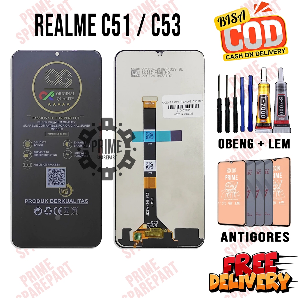 Lcd Touchscreen REALME C51 / C53 Original Oem Lcd REALME C51 / C53 Fullset