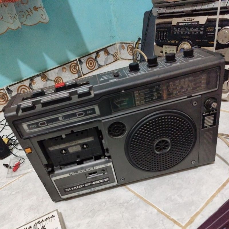 Radio Kaset Sharp Gf 6600, Radio Antik Jadul Vintage Radio dan Tipe Nyala. Suara Play Kaset agak cep