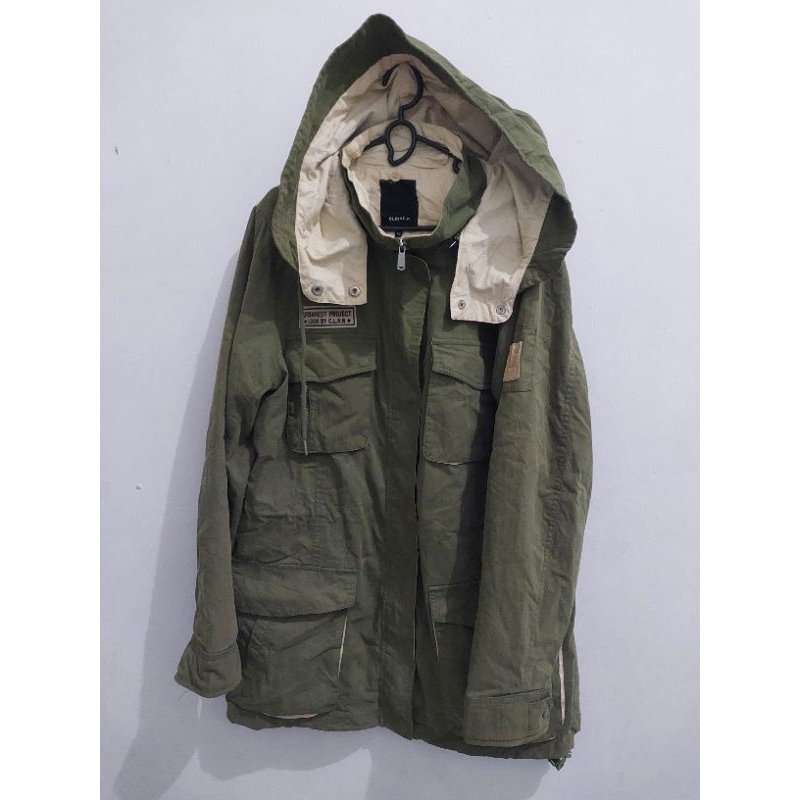 Clride.n Parka Army Berhoodi Ada Inner Bisa Lepas Pasang