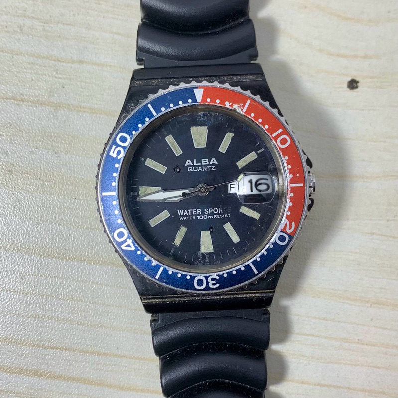 Jam Tangan Alba Vintage Diver Alba Sport 100 Pepsi Original Normal Second bekas