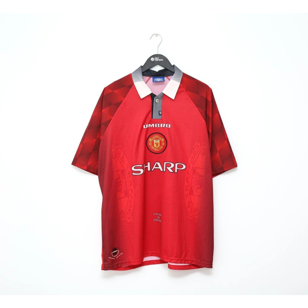 RED JERSEY- JERSEY BOLA RETRO GO MANCHESTER UNITED HOME 1995 UMBR* GOOD QUALITY