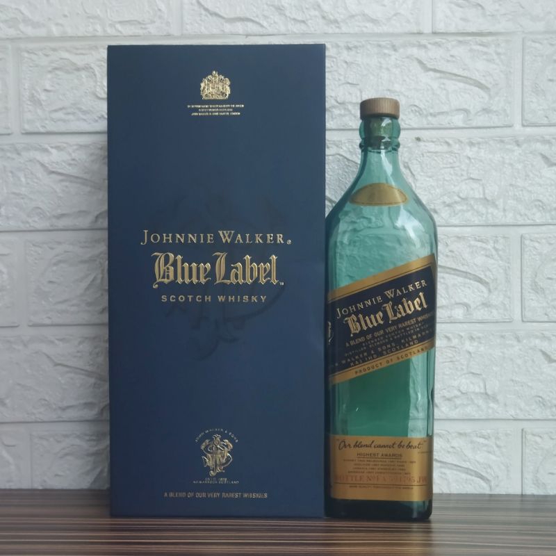 Botol Kosong JW Blue Label Old + Box 1Liter