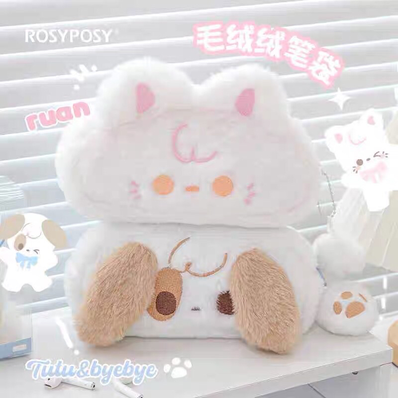 

(Dapat Gantungan) Tempat Kotak Pensil Boneka Lucu Bulu Lembut