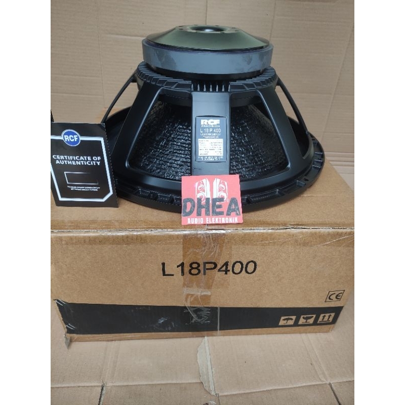 Speaker Component RCF L18P400 grade A 18 inchi Sub Low 1000-2000 Watt Coil 4 in Daun Coating luar da
