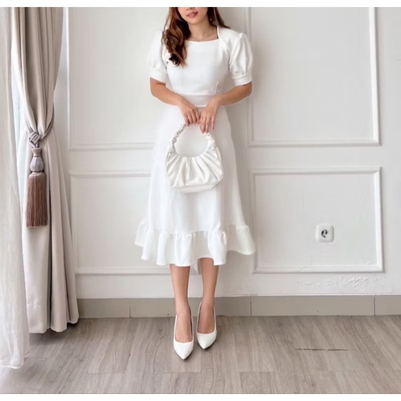 dress pesta/dress scuba/dress merah natal