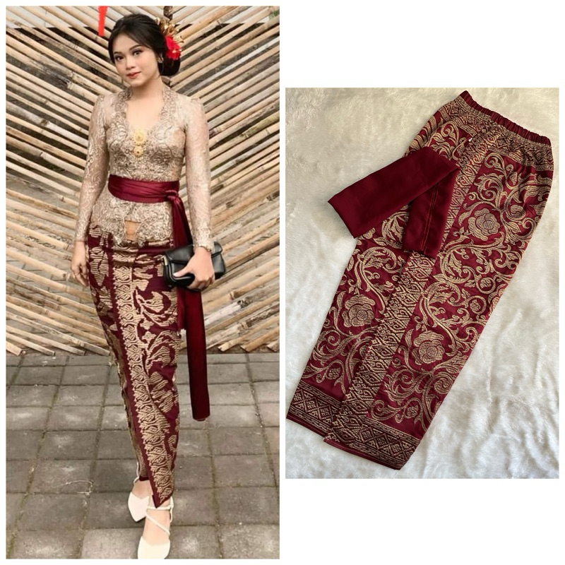 KAMEN JADI BORDIR MOTIF  SEKAR WANGI FULL STRAIT SET SELENDANG (selendang wrna rndom) /KAMEN STRAIT/