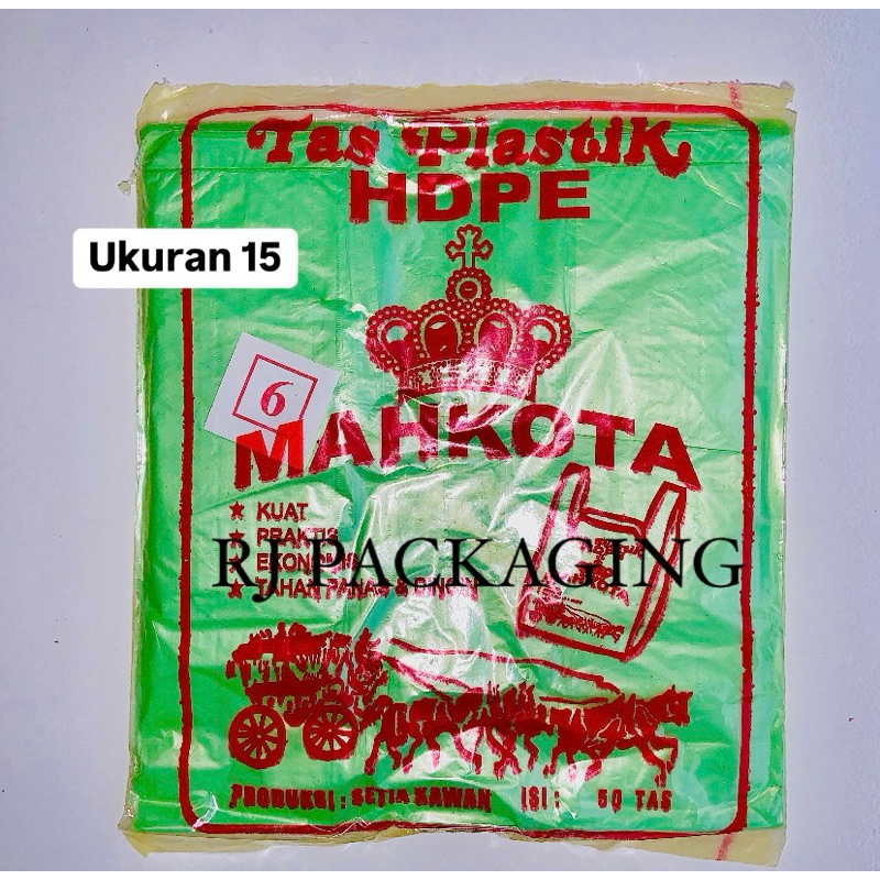 Plastik Kresek Mahkota Ukuran 15 warna warni