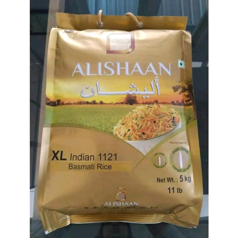 

Beras Basmati Alishaan 5Kg Kemasan Asli Premium Quality | Beras Alishan Kemasan 5Kilo