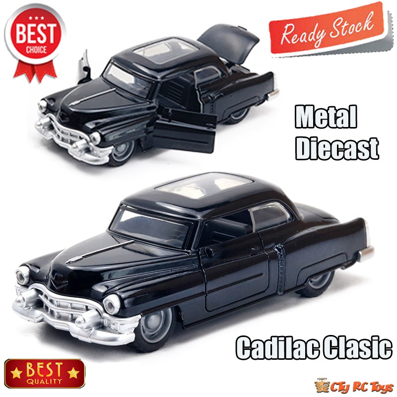 diecast classic car Miniatur Mainan Mobil Mobilan Cadilac Clasic Bahan Metal Besi 3 Pintu Pullback