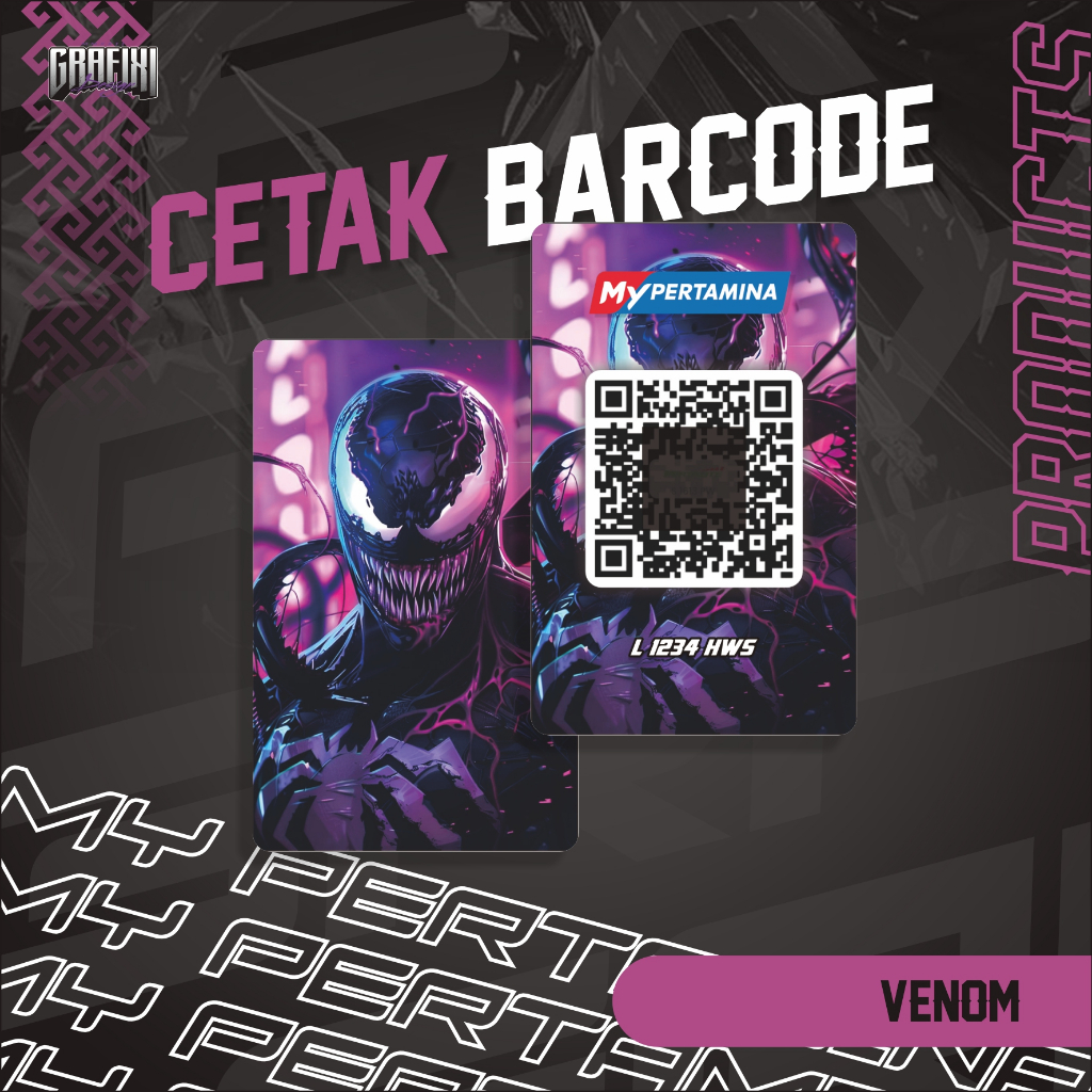 

CETAK BARCODE MY PERTAMINA KARTU PVC TEMA VENOM CUSTOM 2 SISI