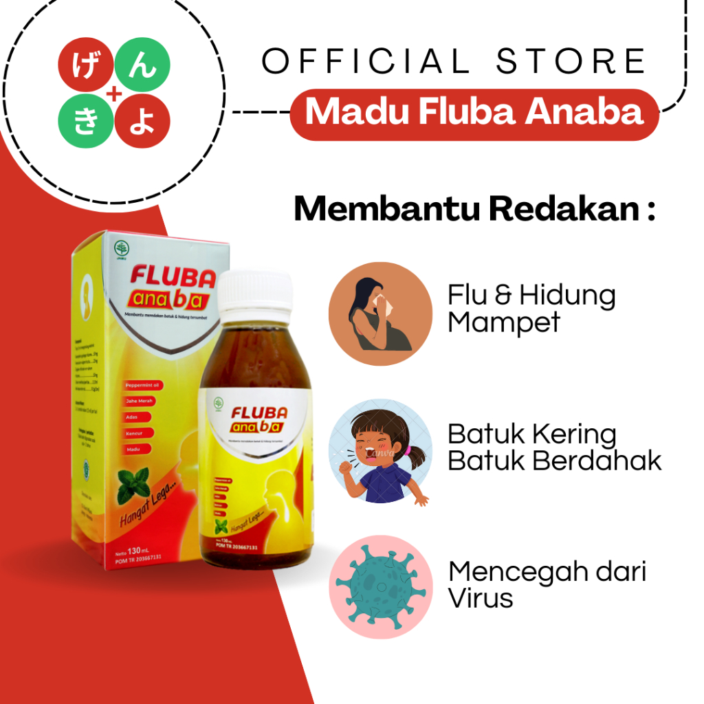 

MADU FLUBA ANABA ORIGINAL - Madu Herbal Bantu Redakan Batuk & Pilek Anak / Batuk Kering & Berdahak