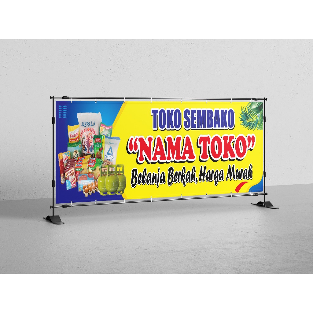 BANNER SPANDUK TOKO SEMBAKO CUSTOM DESAIN & UKURAN / PROMOSI TOKO SEMBAKO / TOKO KELONTONG