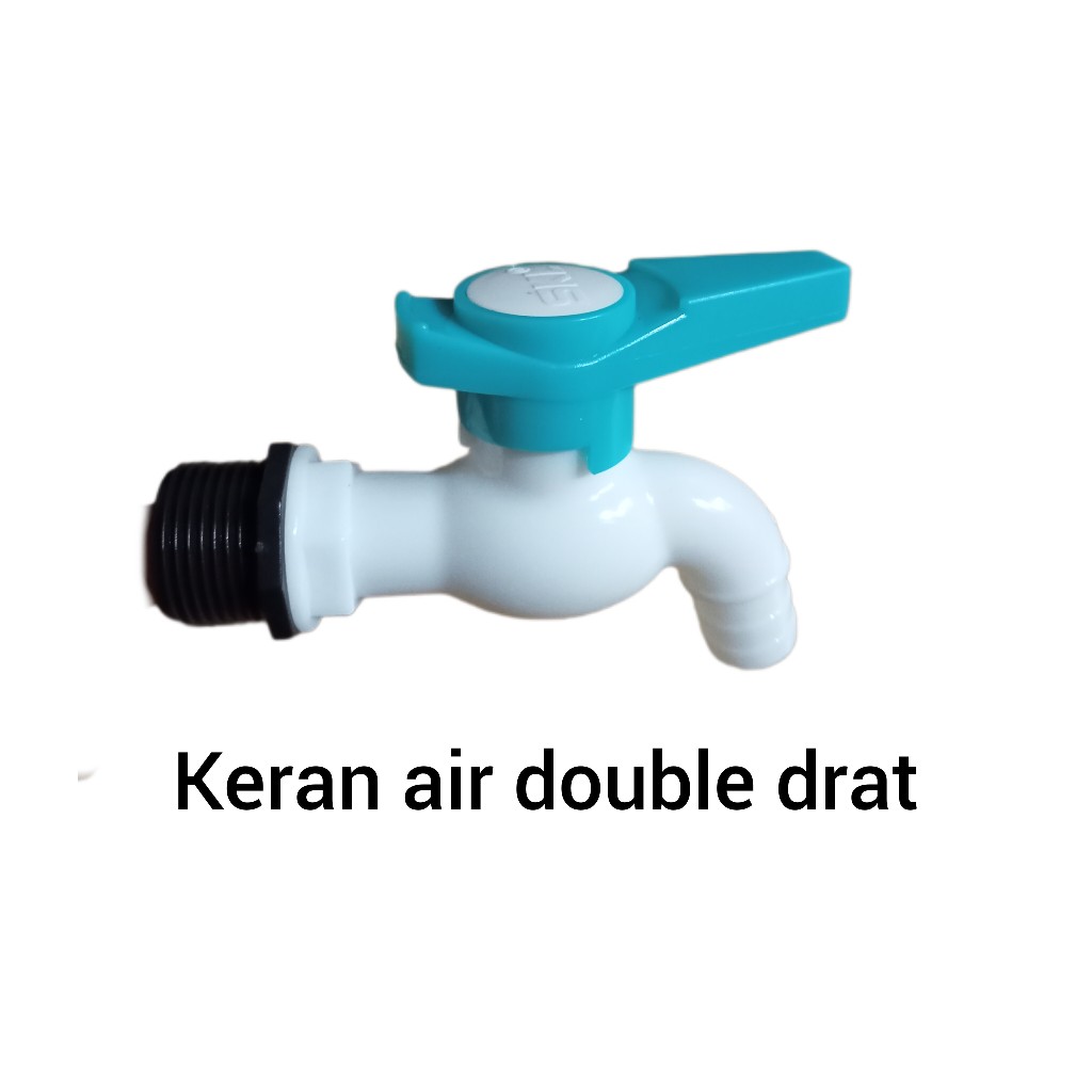 Kran air Tembok Plastik 1/2" + ( Sok Drat 3/4" )
