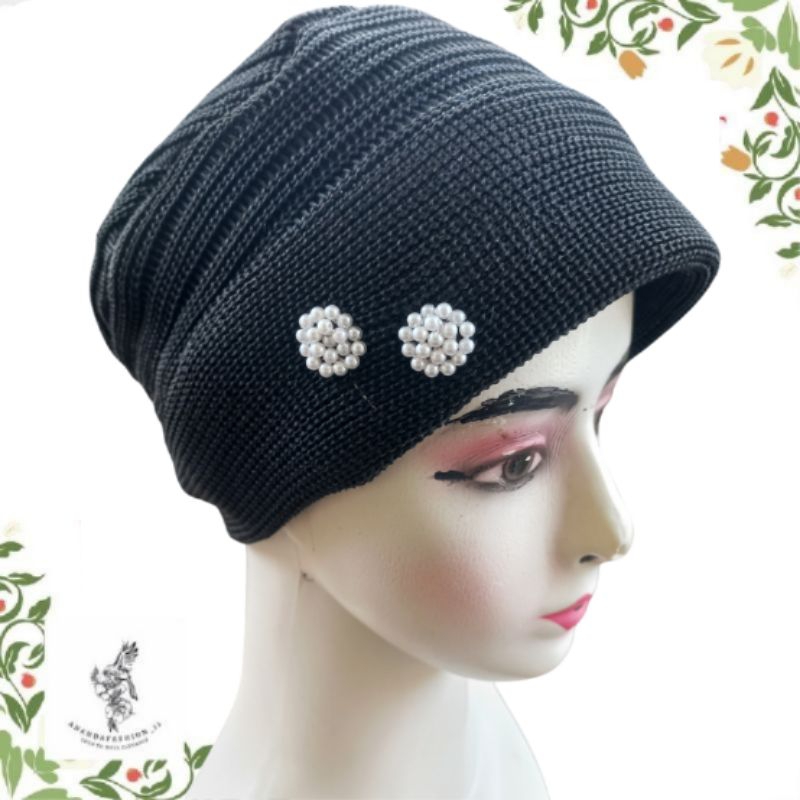 Kerpus Ciput Topi Rajut Premium Aksesoris Bunga - Topi Rajut Songkok Wanita Kupluk