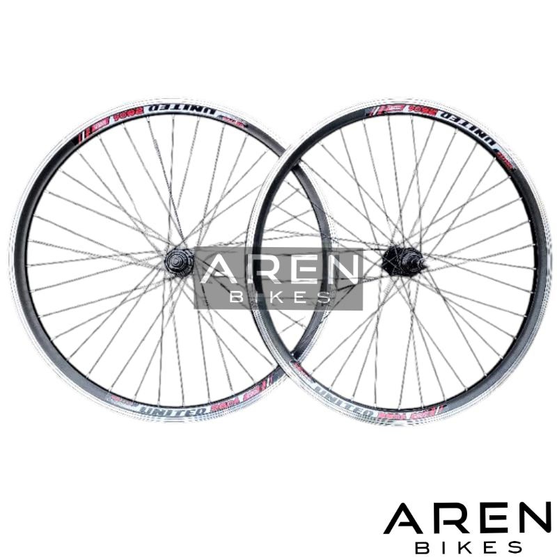 WHEELSET SEPEDA 26 UNITED 2604 DOUBLE WALL RODA JADI VELG RIMS RIM HUB FREEHUB BOS BOSCH JARI JARI L