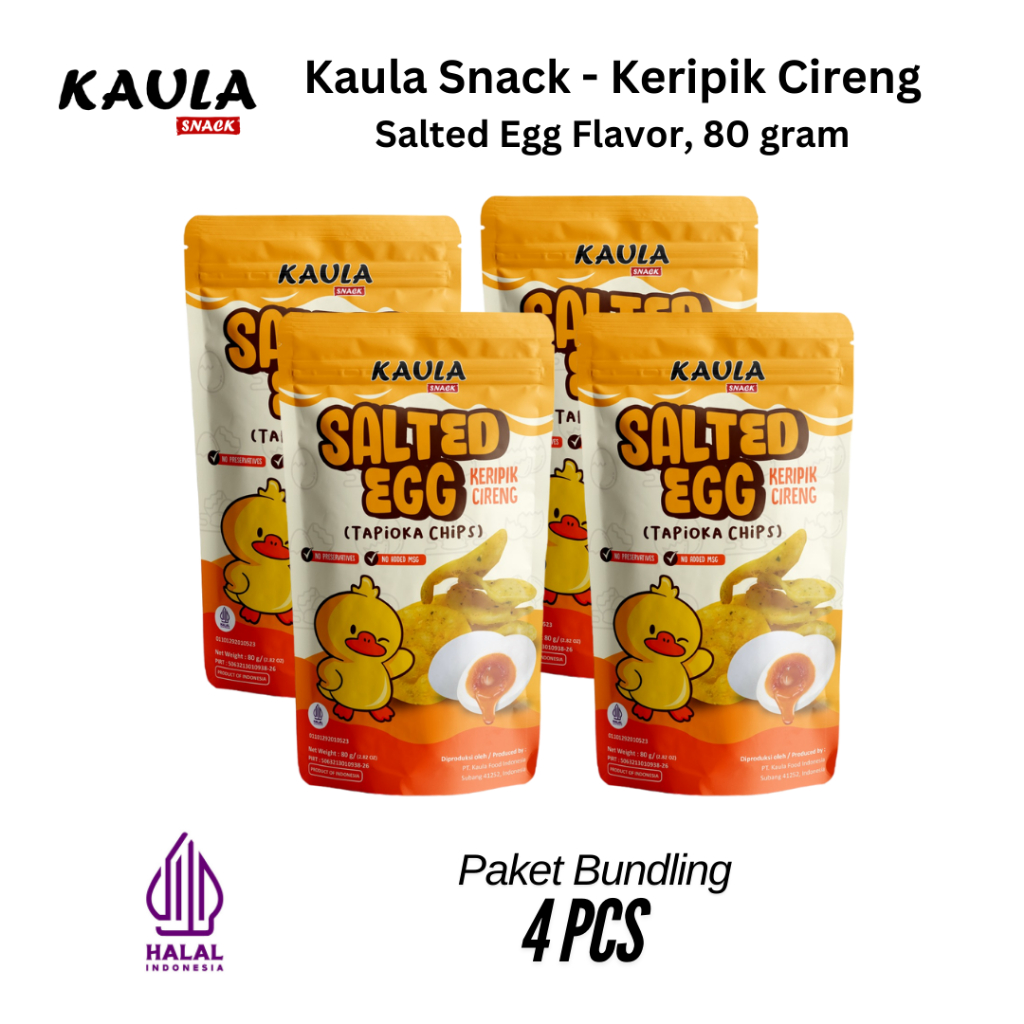 

Paket Bunding 4 pcs - Kaula Snack Keripik Cireng Tapioca Chips - Salted Egg Version [NON MSG]