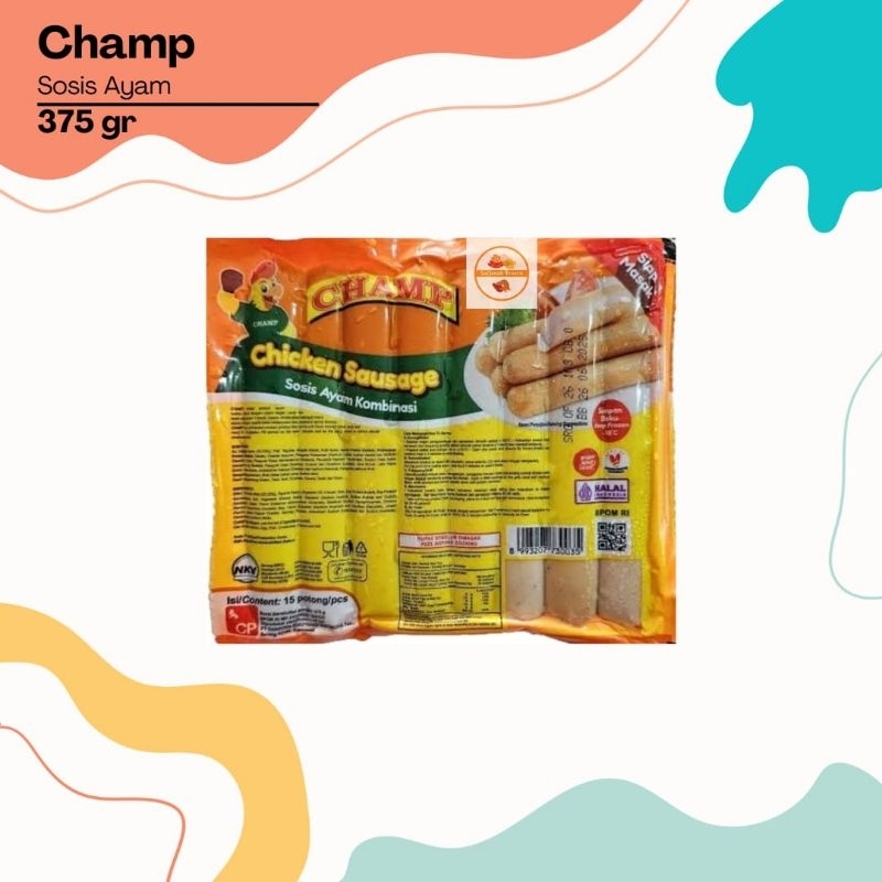 

CHAMP Sosis Ayam 375gr isi 15pcs | Chicken Sausage