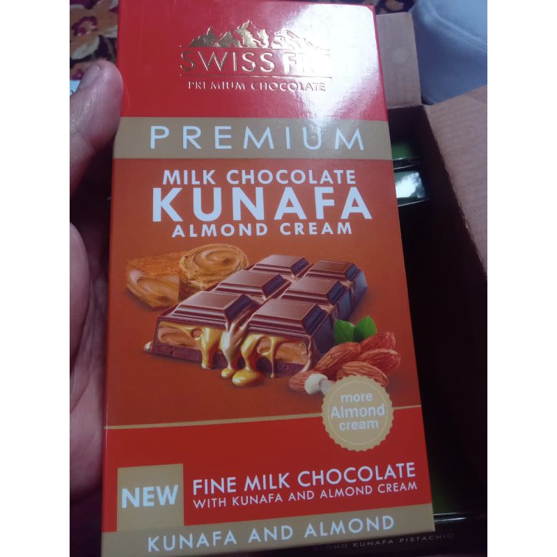 

Swiss fru premium milk chocolate Kunafa Pistachio cream
