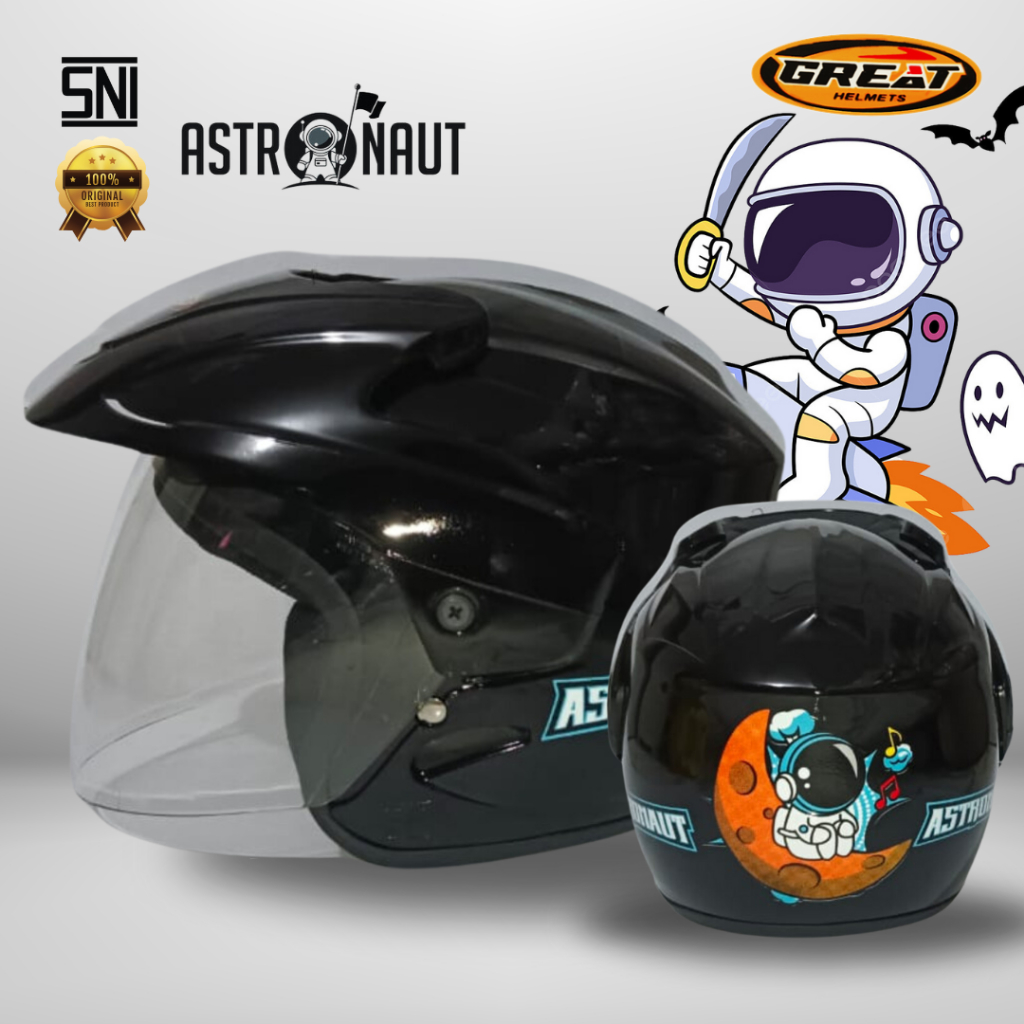 Great Helm Kids Kop dan Pet Motif Astronaut Anak 5 Tahun Laki-laki Perempuan Termurah SNI Z12