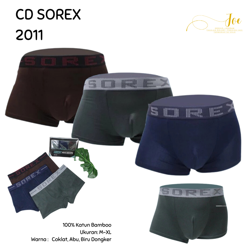 ISI 3 / CD Pria SOREX 2011 Model BOXER / Pakaian Dalam Cowok Grosir - JOE