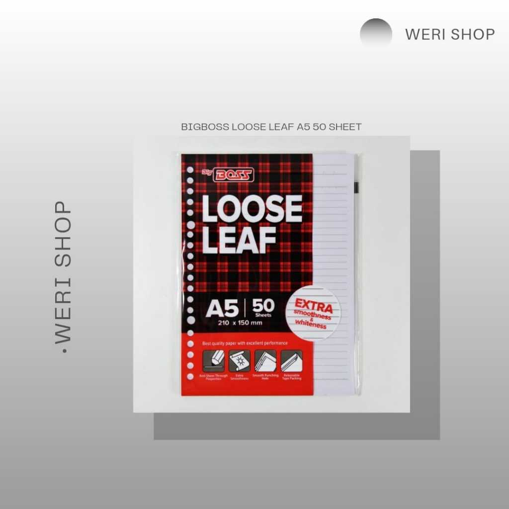

BIGBOSS LOOSE LEAF A5 50 LEMBAR / KERTAS ISI BINDER (PER PAK)