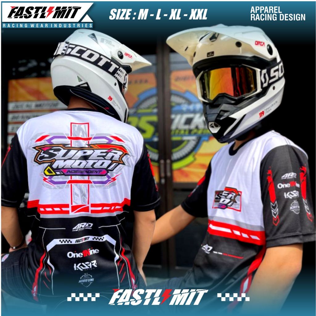 JERSEY RACING SUPERMOTO SUNMORI-BAJU KAOS SUPERMOTO RIDER CRF WR DTRACKER KLX KTM PRODUK BARU