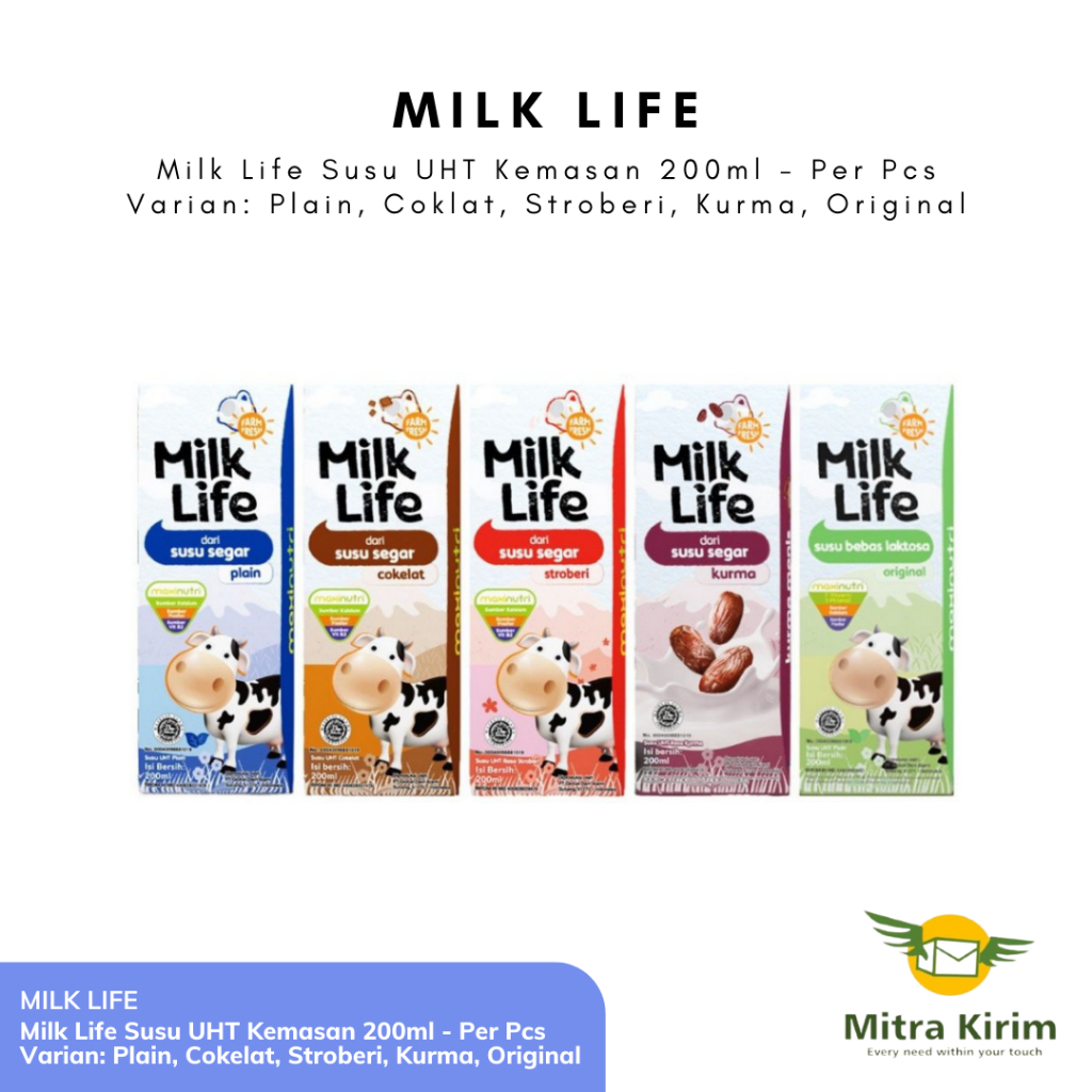 

Milk Life Susu UHT Kemasan 200ml - Per Pcs