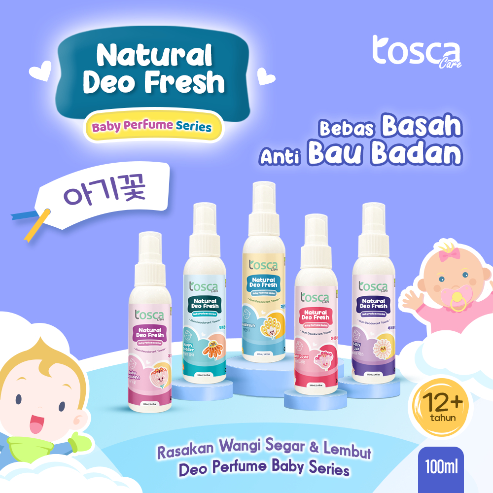 TOSCA NATURAL DEO BABY SERIES 60ML & 100ML DEODORANT TAWAS SPRAY