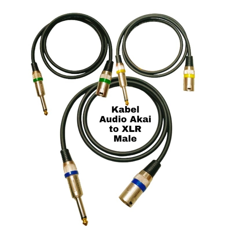 Kabel Audio Akai XLR Male Panjang 1Meter Kabel mixer DLMS Equalizer crossover POWER Mic Wireless Pro