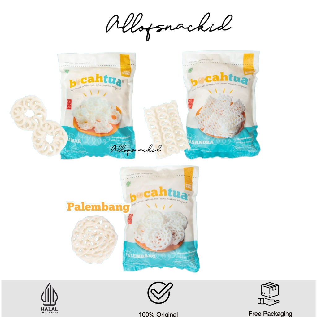 

Krupuk Bocah Tua - Kasandra / Palembang / Mawar / Samiler - 200gr & 500gr - Bebas Gluten