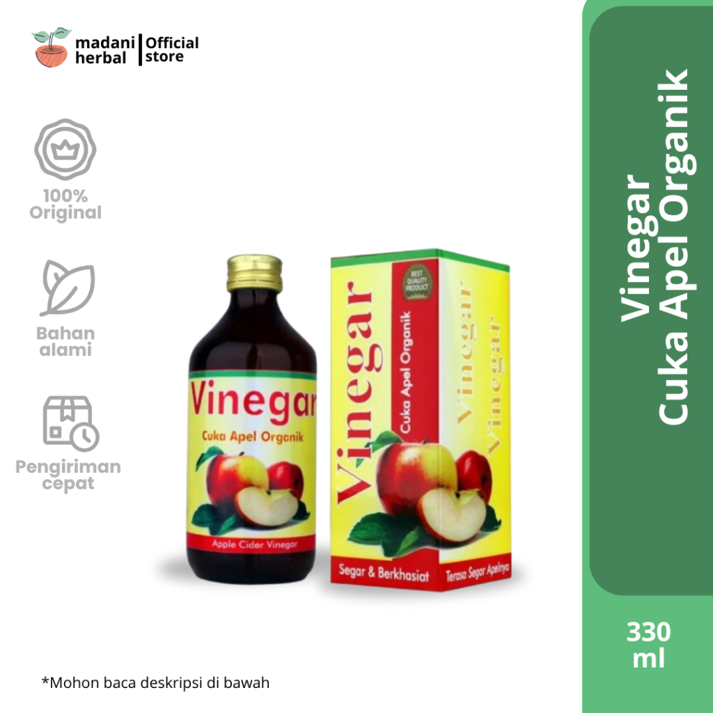 

VINEGAR Cuka Apel Original Minuman Kesehatan dan Toner Muka Kecantikan isi 330 ml