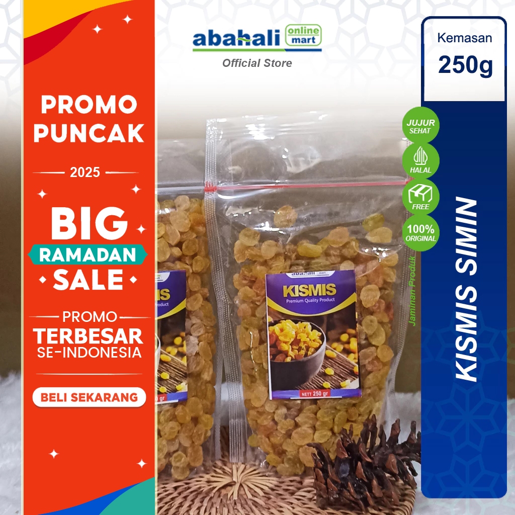 

Kismis Simin Asam Manis Kemasan 250 gram Kismis Arab Asli