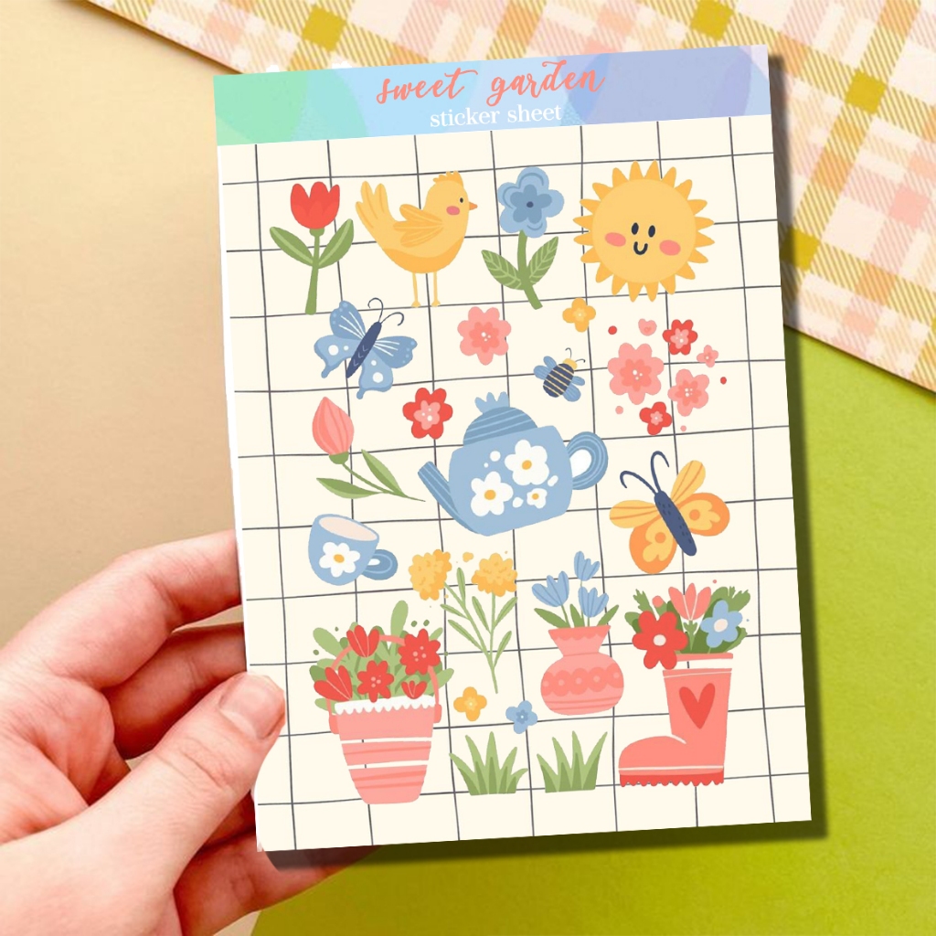 

Sticker Waterproof Jurnal Aestetic Garden | Sticker Aesthetic | Kiss cut