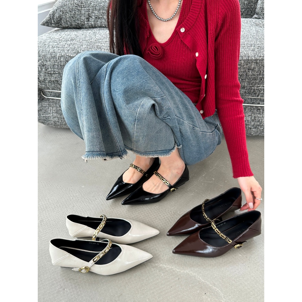 Jiamanni Sepatu Heels Wanita Hak 3 cm Wedges Pantofel Cewek Kerja Kantor, Kondangan, Pesta  & Wisuda