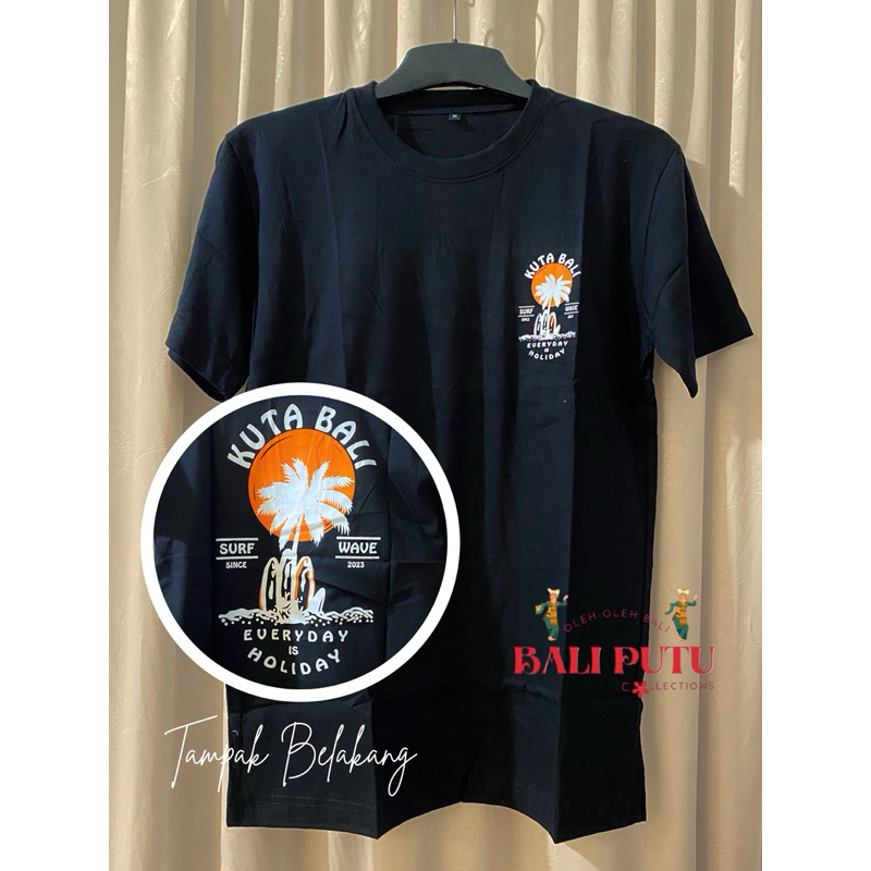 KAOS KHAS BALI BAHAN KATUN | KAOS MOTIF KUTA BALI/CANGGU/SURF BALI | KAOS PRIA/WANITA BALI PUTU COLL