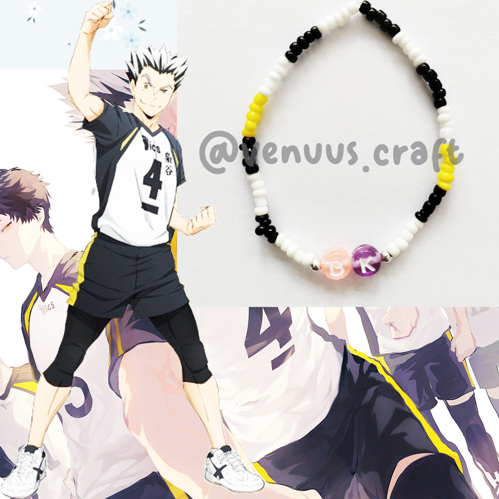 Gelang manik edisi  haikyuu fukurodani member  – haikyuu fukurodani inspired bracelet | gelang anak 