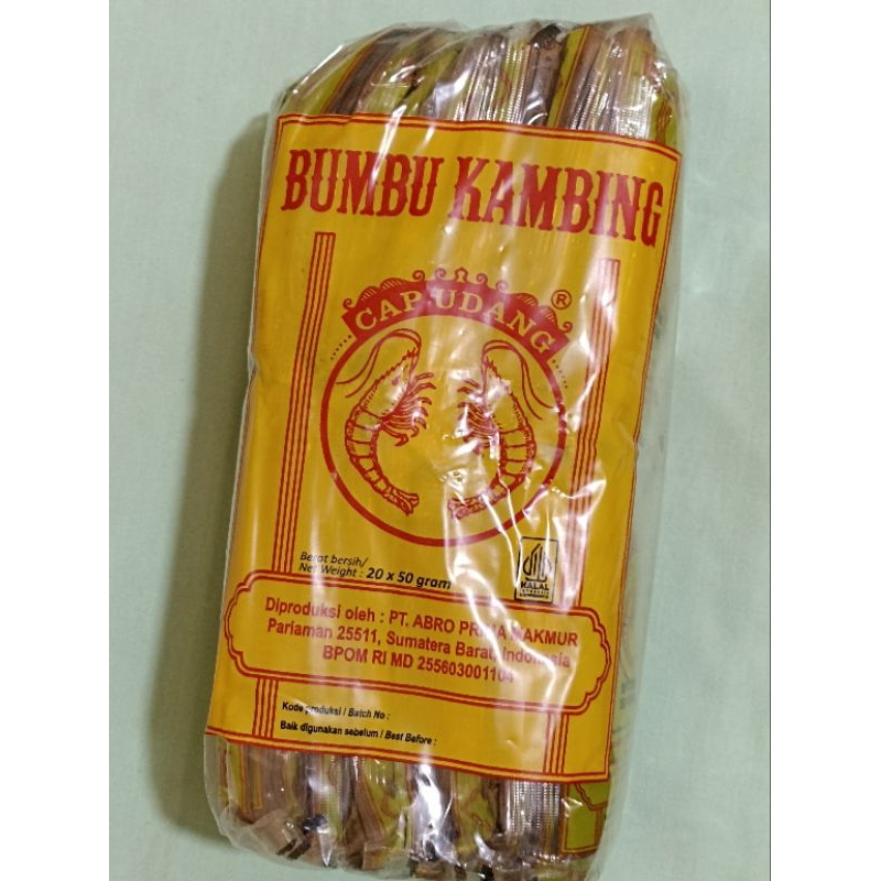 

Bumbu Kambing Cap Udang Isi 20 sachet total 1kg
