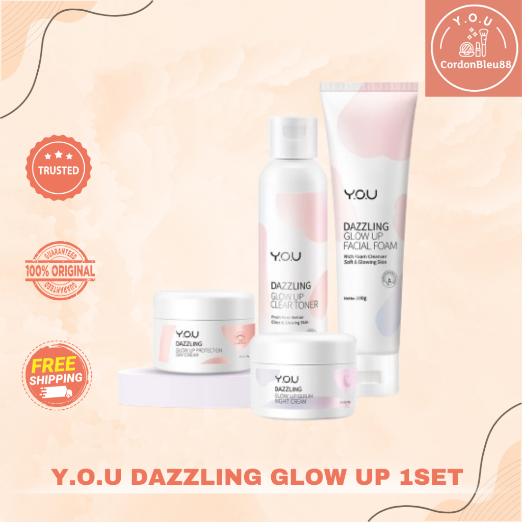 PAKET 1 SET SKINCARE Y.O.U THE DAZZLING GLOW UP SERIES YOU SANDRA DEWI SERUM VIRAL TIKTOK