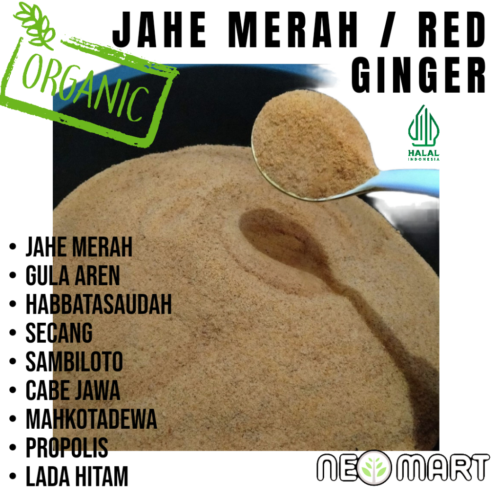 

Jahe merah 250gr SUPER plus gula aren secang habbatusaudah - jahe instan-bukan cangkir mas